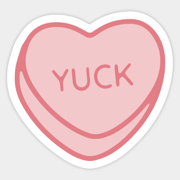 Pink Candy Conversation Heart Yuck Sticker by maura41